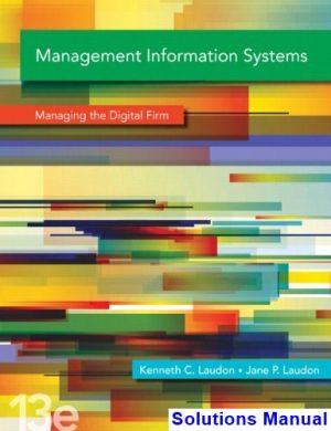 management information systems 13th edition laudon solutions manual