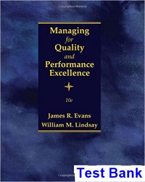 managing quality performance excellence 10th edition evans test bank