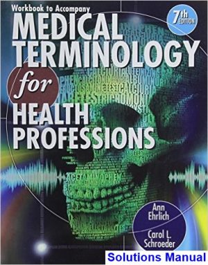medical terminology health professions 7th edition ehrlich solutions manual