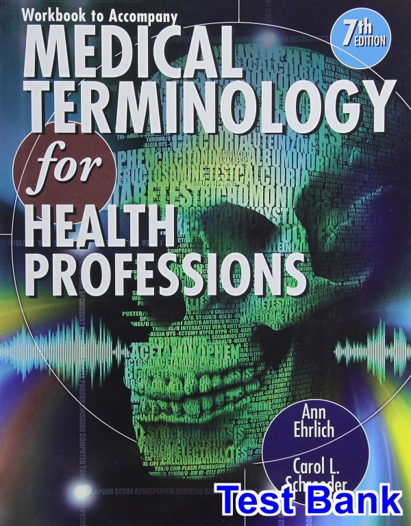 medical terminology health professions 7th edition ehrlich test bank