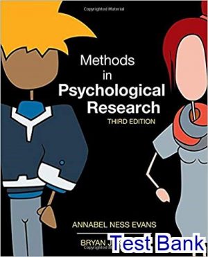 methods in psychological research 3rd edition evans test bank