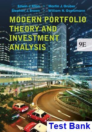 modern portfolio theory investment analysis 9th edition elton test bank
