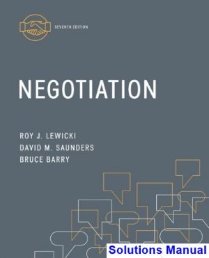 negotiation 7th edition lewicki solutions manual