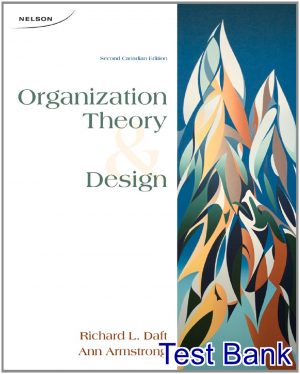organization theory and design canadian 2nd edition daft test bank