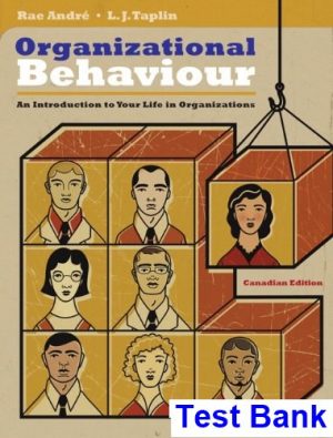 organizational behaviour introduction your life organizations first canadian edition canadian 1st edition andre test bank
