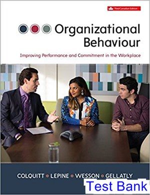 organizational behavour canadian 3rd edition colquitt test bank