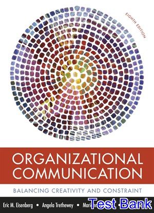 organizational communication balancing creativity and constraint 8th edition eisenberg test bank
