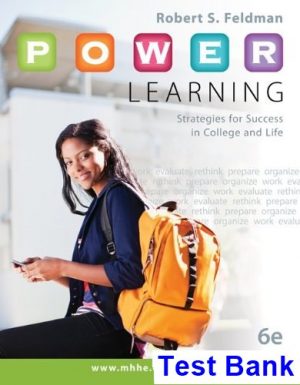 p o w e r learning strategies success college life 6th edition feldman test bank
