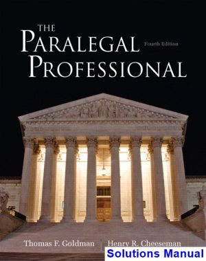 paralegal professional 4th edition goldman solutions manual