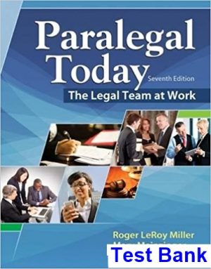paralegal today legal team at work 7th edition miller test bank
