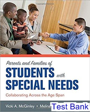 parents and families of students with special needs collaborating across the age span 1st edition mcginley test bank
