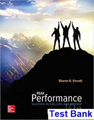 peak performance success college beyond 10th edition ferrett test bank