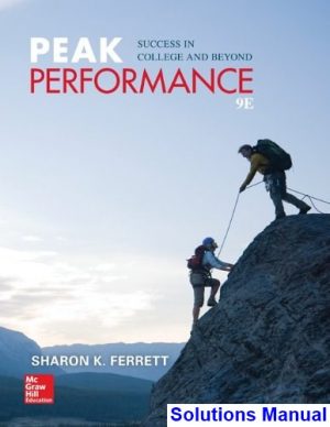 peak performance success college beyond 9th edition ferrett solutions manual