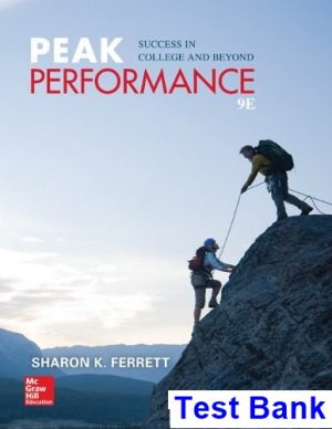 peak performance success college beyond 9th edition ferrett test bank