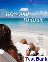 personal finance canadian canadian 6th edition kapoor test bank