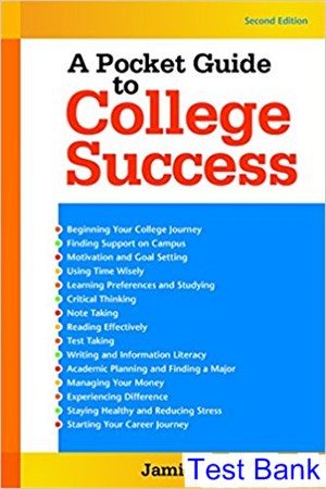 pocket guide to college success 2nd edition shushan test bank