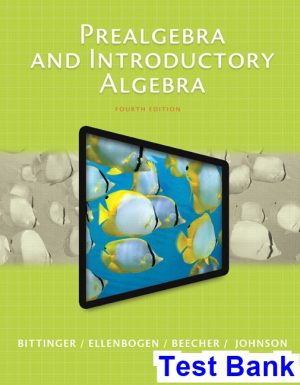 prealgebra introductory algebra 4th edition bittinger test bank