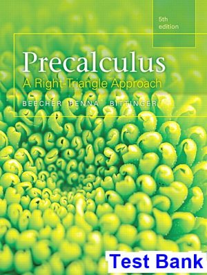 precalculus right triangle approach 5th edition beecher test bank