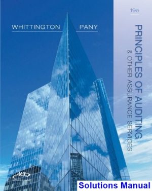 principles auditing other assurance services 19th edition whittington solutions manual