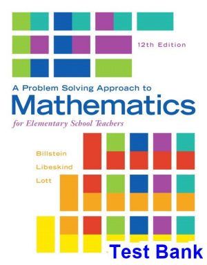 problem solving approach mathematics elementary school teachers 12th edition billstein test bank