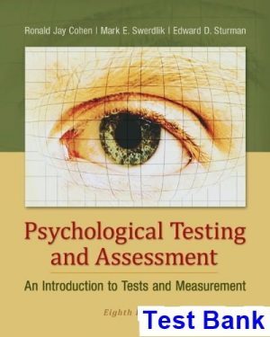 psychological testing assessment introduction tests measurement 8th edition cohen test bank