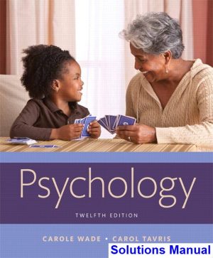 psychology 12th edition wade solutions manual