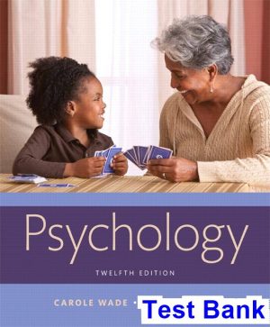 psychology 12th edition wade test bank