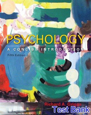 psychology a concise introduction 5th edition griggs test bank