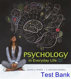 psychology in everyday life 4th edition myers test bank