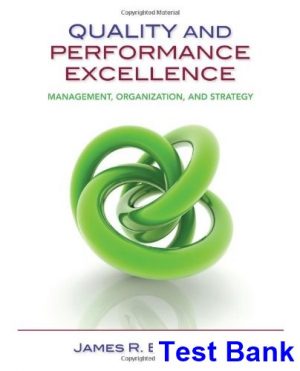 quality performance excellence 7th edition evans test bank