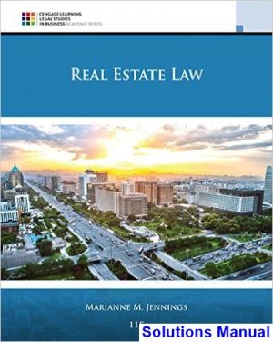 real estate law 11th edition jennings solutions manual