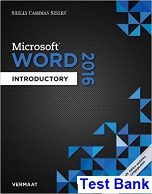 shelly cashman series microsoft office 365 word 2016 introductory 1st edition vermaat test bank