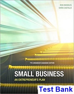 small business entrepreneurs plan enhanced canadian 7th edition knowles test bank