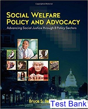 social welfare policy and advocacy advancing social justice through 8 policy sectors 1st edition jansson test bank