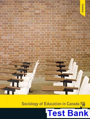 sociology education canada canadian 1st edition robson test bank