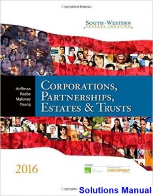 south western federal taxation 2016 corporations partnerships estates trusts 39th edition hoffman solutions manual