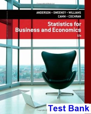 statistics business economics 12th edition anderson test bank