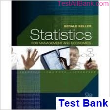 statistics management economics 9th edition gerald keller test bank