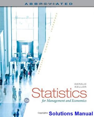 statistics management economics abbreviated 10th edition gerald keller solutions manual