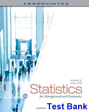 statistics management economics abbreviated 10th edition gerald keller test bank