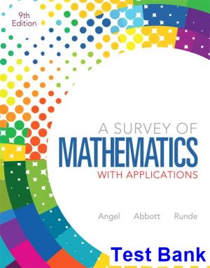 survey mathematics applications 9th edition angel test bank