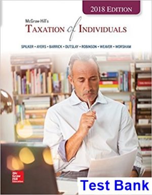 taxation individuals 2018 edition 9th edition spilker test bank