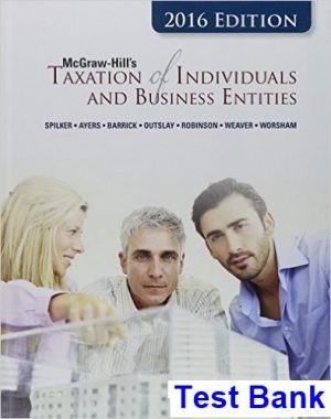 taxation individuals business entities 2016 edition 7th edition spilker test bank