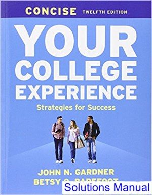 your college experience concise 12th edition gardner solutions manual